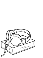 book with headphones illustration ebook wallpaper, art from Adobe Stock