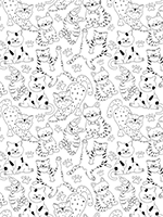 cats doodle pattern ebook wallpaper, art from Adobe Stock
